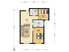 朝南全阳的，采光好，全天无遮挡，视野开阔-涿州高铁新干线户型图
