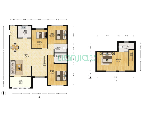 书香名苑 4室1厅3卫 165平方