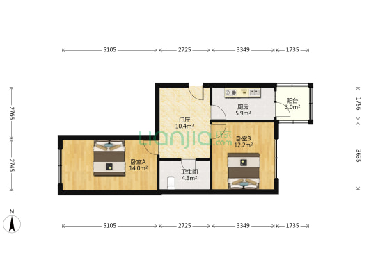 农校街 2室0厅1卫 68平方