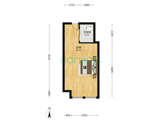7号写字楼 1室0厅1卫 48平方