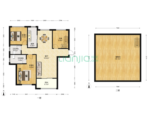 宝华和天下 3室1厅2卫 108平方
