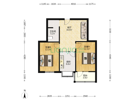 陇海东路235号 2室1厅1卫 67平方