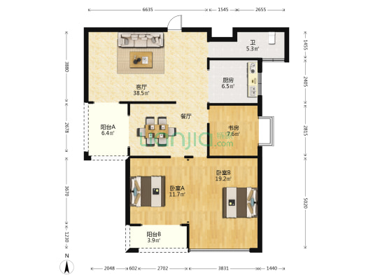 怡馨苑 3室1厅1卫 131平方