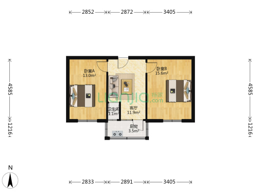 省石化局公司宿舍 2室1厅1卫 53平方