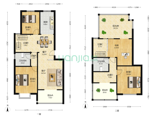 现代景苑 4室2厅2卫 146平方