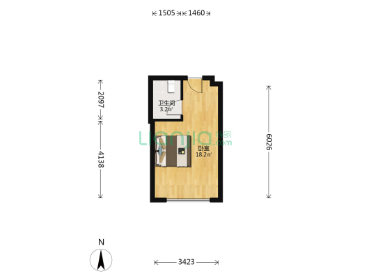 福成理想汇 1室0厅1卫 36平方