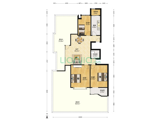 渡驾新村 3室1厅2卫 115平方