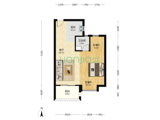新城卓越榕域风华 2室1厅1卫 61平方