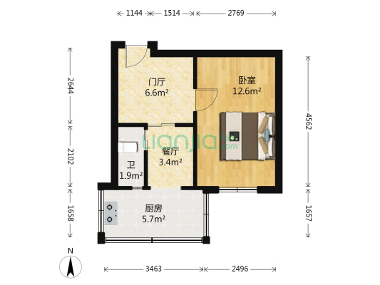 京剧院小区 1室1厅1卫 38平方