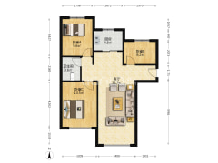 涿州高铁狮子城精装修大三居室，还有一个大露台-涿州K2狮子城南区户型图