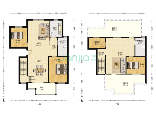 佳境天城 3室2厅2卫 99平方