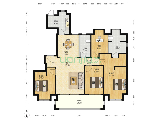 金盛金磐 4室2厅2卫 178平方