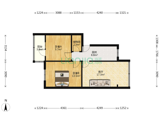 花溪大道北段194号 2室1厅0卫 67平方