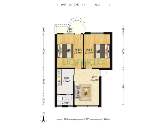西禅南村 2室1厅1卫 62平方