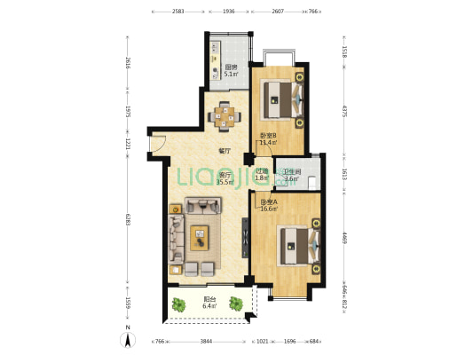 纺织西路 2室1厅1卫 99平方