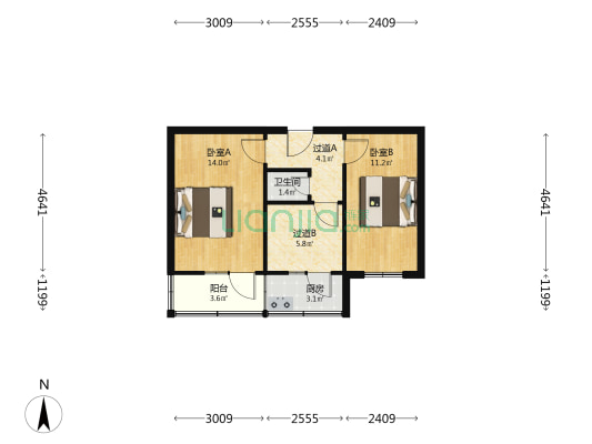 三染厂小区 2室0厅1卫 47平方