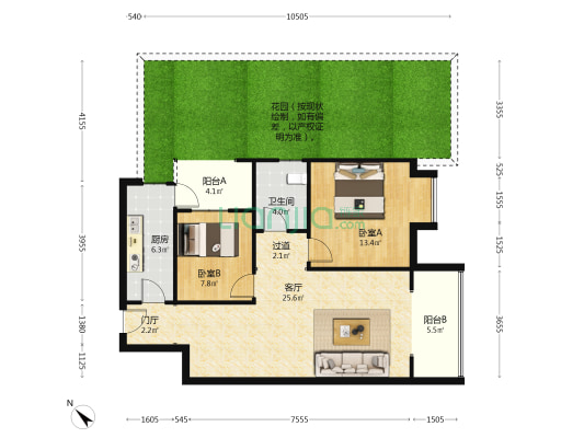 健生翡翠港 2室1厅1卫 82平方