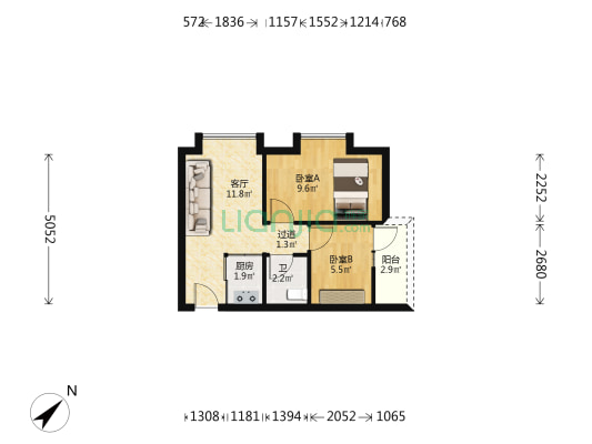 凯悦楼 2室1厅1卫 40平方