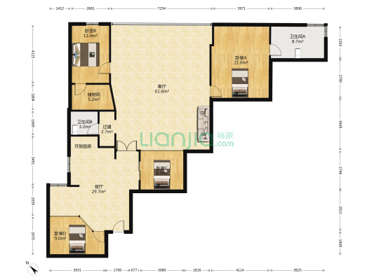江景大厦 4室2厅2卫 212平方