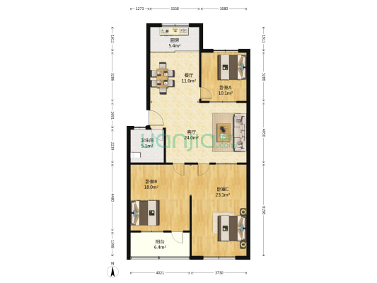 唐庄小区泰来路北区 3室2厅1卫 118平方