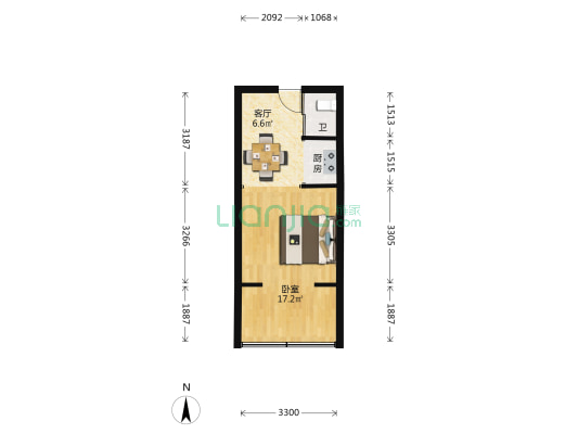 乐群小区 1室1厅1卫 41平方