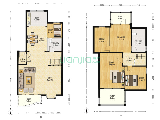 建飞花园三期 4室2厅2卫 88平方