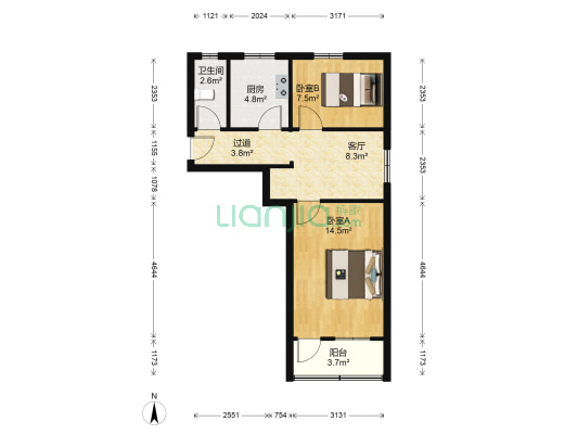 制革街 2室1厅1卫 56平方