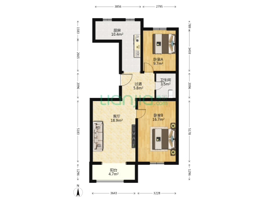 世界名园D区 2室1厅1卫 97平方