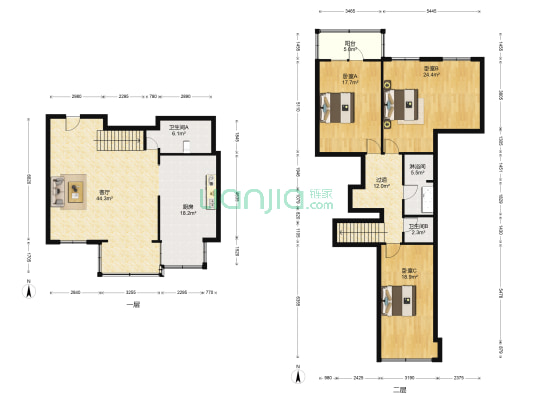 平准街38号 3室1厅3卫 195平方