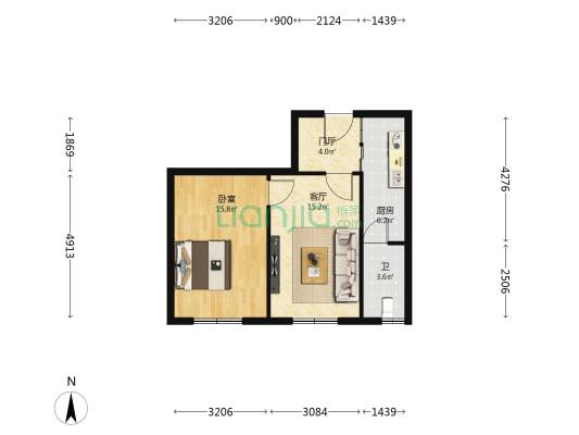 新华书店家属楼 1室1厅1卫 111平方