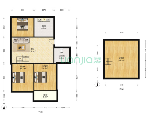 浦东路4号 3室1厅1卫 100平方
