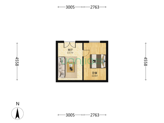 三街村 1室1厅0卫 52平方
