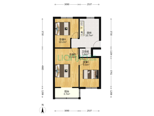 幸福楼（塘沽） 3室0厅1卫 63平方