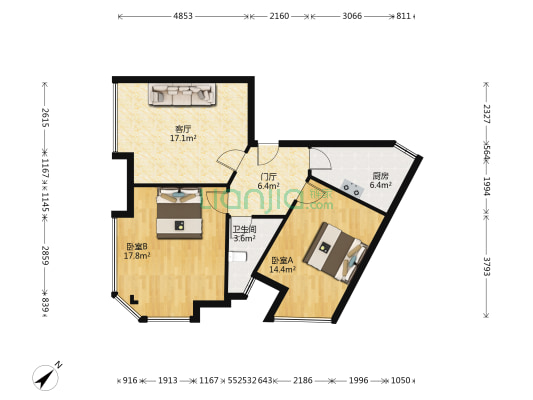 洋河街130号 2室1厅1卫 84平方