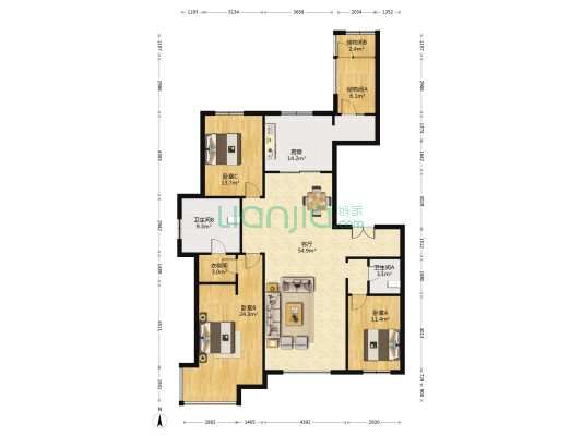 隆玺壹号 3室1厅2卫 186平方