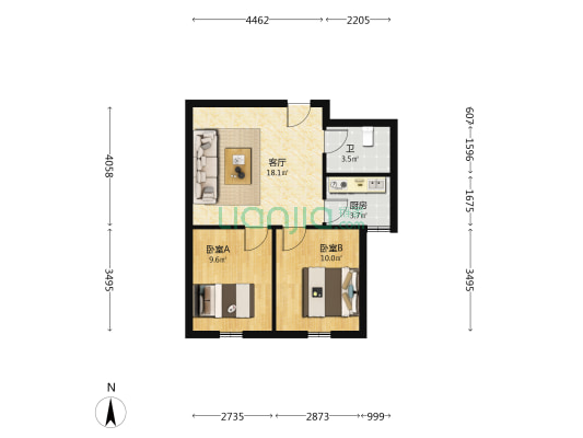 威恩新村A区 2室1厅1卫 64平方