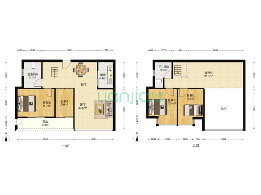 光耀财富公寓 4室2厅2卫 87平方