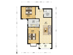 香邑溪谷上园 全阳两居 好楼层 毛坯随意装-涿州香邑溪谷上园户型图
