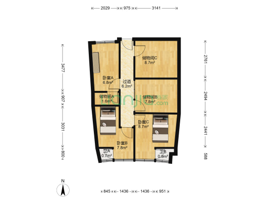 宝丰大厦罗湖区 3室0厅2卫 78平方