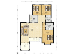 鸿坤理想湾南区洋房，南北通透三居室，可贷款-涿州鸿坤理想湾南区户型图