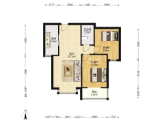 涿州开发区名流美域精装修房本满二南向两居室-涿州名流美域户型图