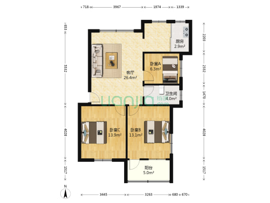油车北二弄 3室1厅1卫 82平方