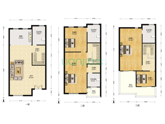 东湖庄园北园 4室1厅4卫 258平方