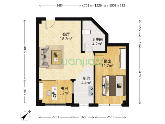金益大厦 2室1厅1卫 67平方