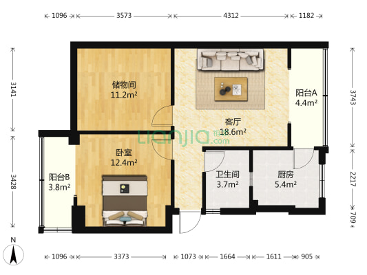 金汁路939号（关上关西路42号） 1室1厅1卫 64平方