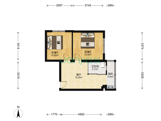 兴兰小区 2室1厅1卫 67平方