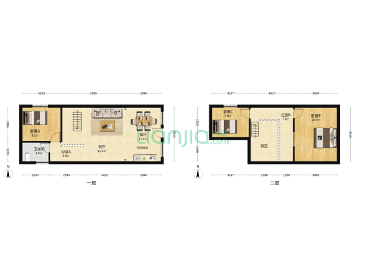 洲泉小商品城 3室2厅1卫 63平方
