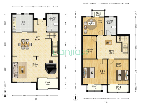 金象华庭 3室3厅2卫 171平方