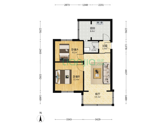 科园一街 2室1厅1卫 62平方