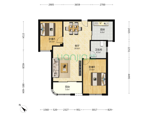 东坑安居房 2室1厅1卫 95平方
